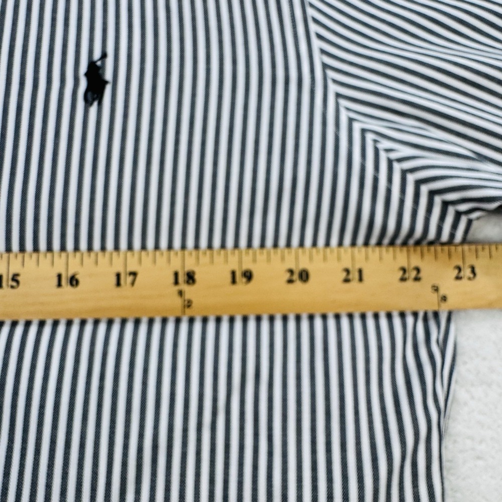 Polo Ralph Lauren Oxford Shirt Men 17 34/35 XL Black Striped Button Front L/S - Picture 6 of 8